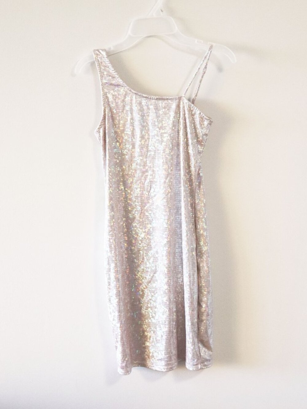 Disco Glam Midi Asymmetrical Party Dress